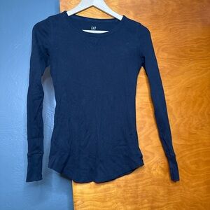 GAP Women's Black Long Sleeve Thermal Tee